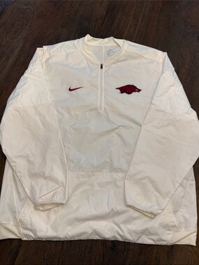 Nike White Pullover with Red Arkansas Razorbacks Logos
